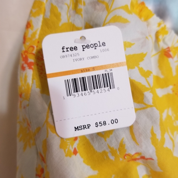 Free People Liza Halter Bodysuit, Size Small - Yel - Picture 8 of 9